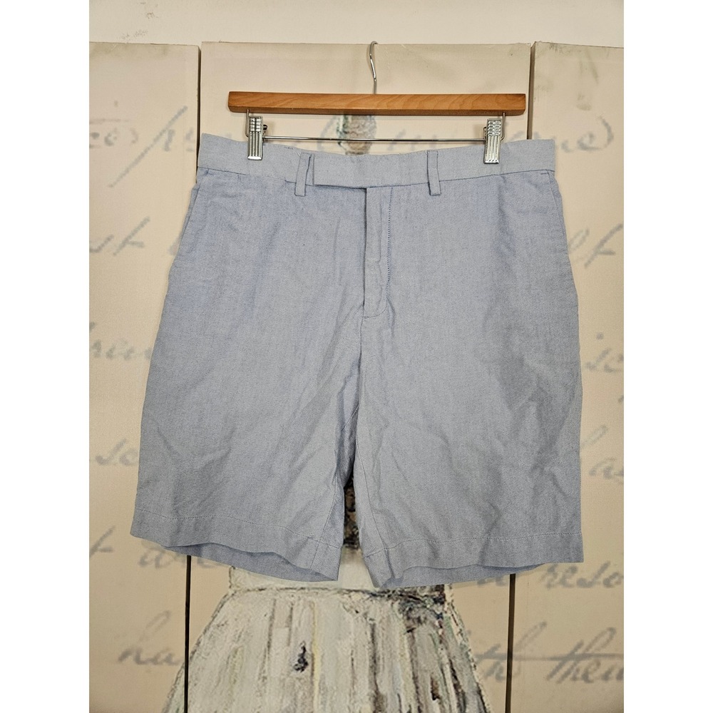 Polo Ralph Lauren Light Blue Cotton Oxford Shorts Size 33 Classic Fit 9 Inseam